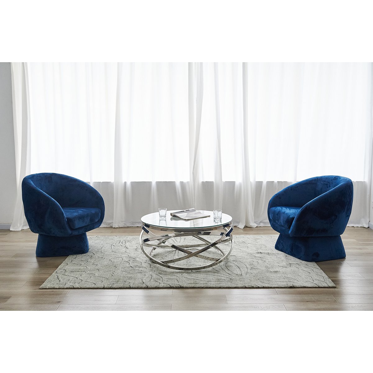 Salontafel zilver Ø 80 cm