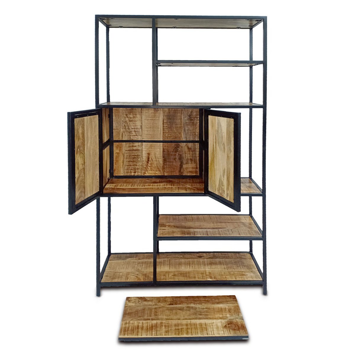 BOOKSPLANP SCHUKBAARDE COMPARTMENT 100x193X36cm Liverpool Metal Frame