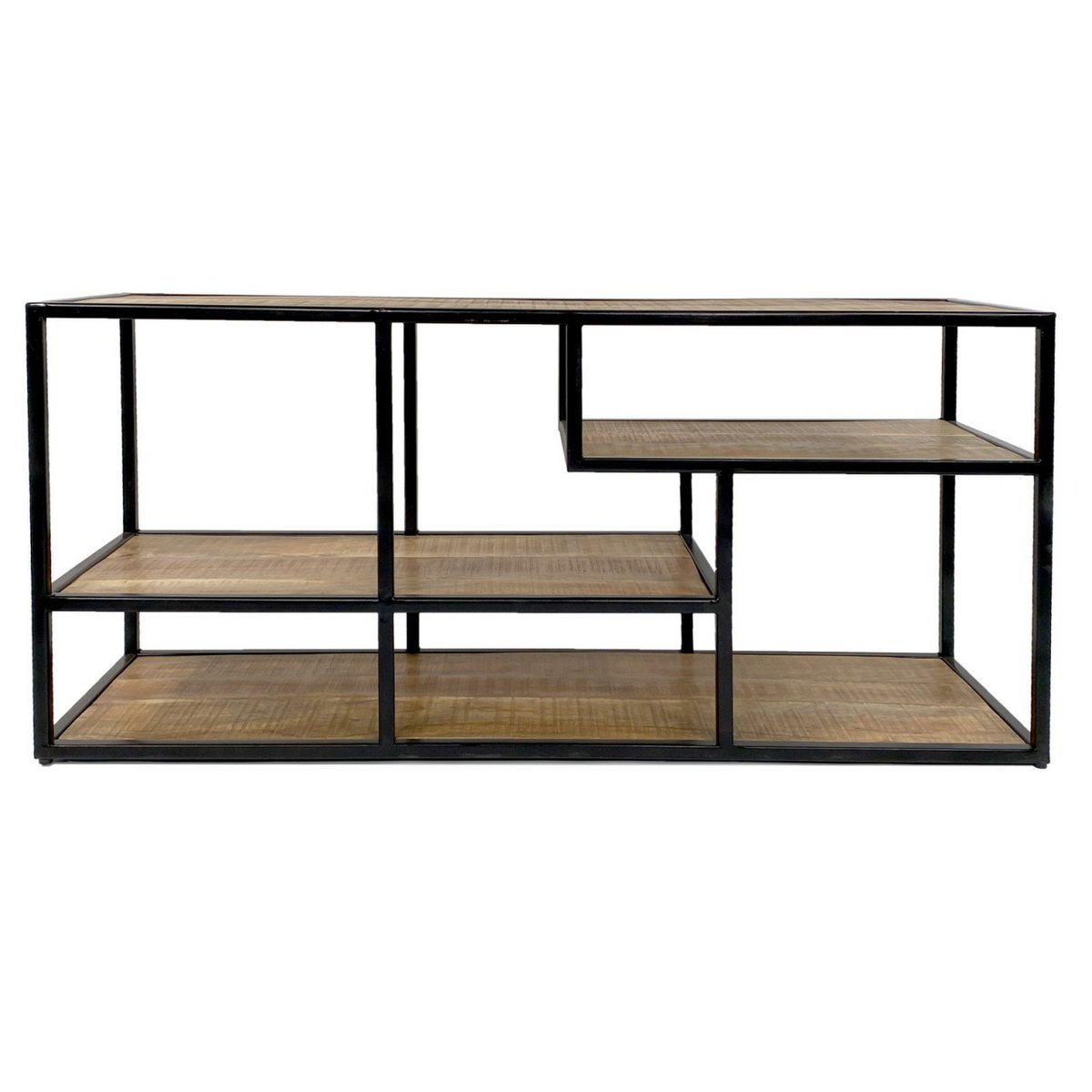 Staande plank scheidingswand boekenplank media plank boekenplank 130x60x36cm Liverpool metalen frame zwart