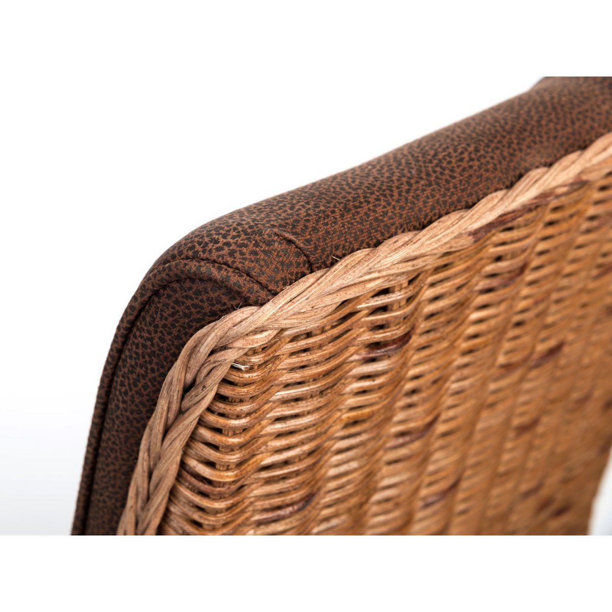 Rattan stoelen gezet 4 stukken eetkamerstoelen Antonio gestoffeerde stoelen bruin gestoffeerd wilde lederen look roggog