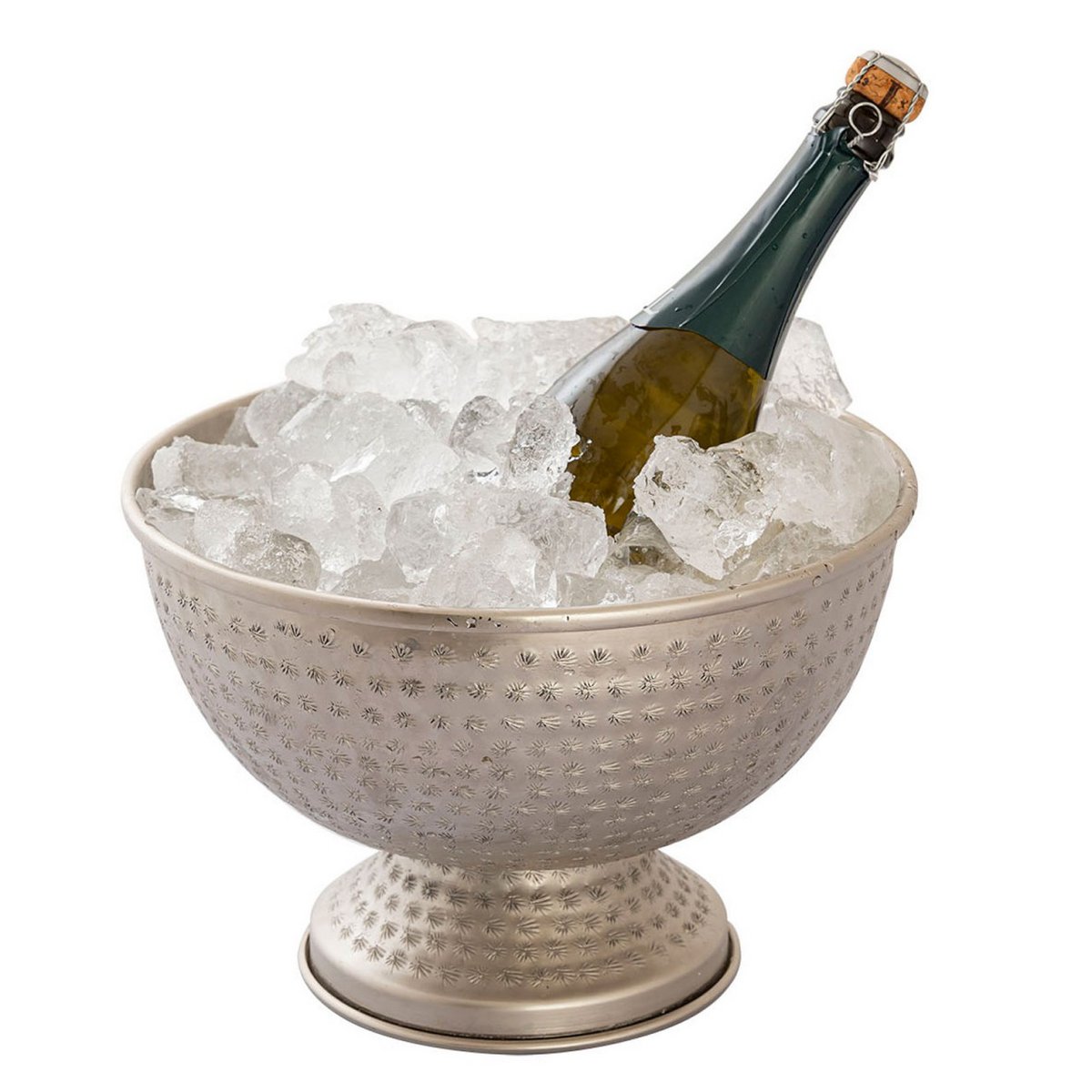 Fleskoeler wijnkoeler 4-delige metaal Ø 29 cm champagne koeler ronde zilveren goud ijs skyhears champagne