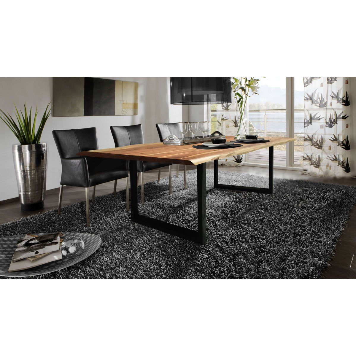 Tafel 240x100 cm, natuurlijk acacia, 56 mm