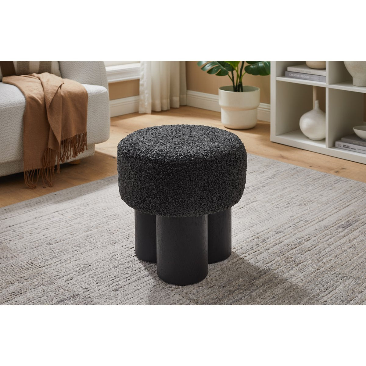 Stoel pouf Ø 50 cm zwart/grijs