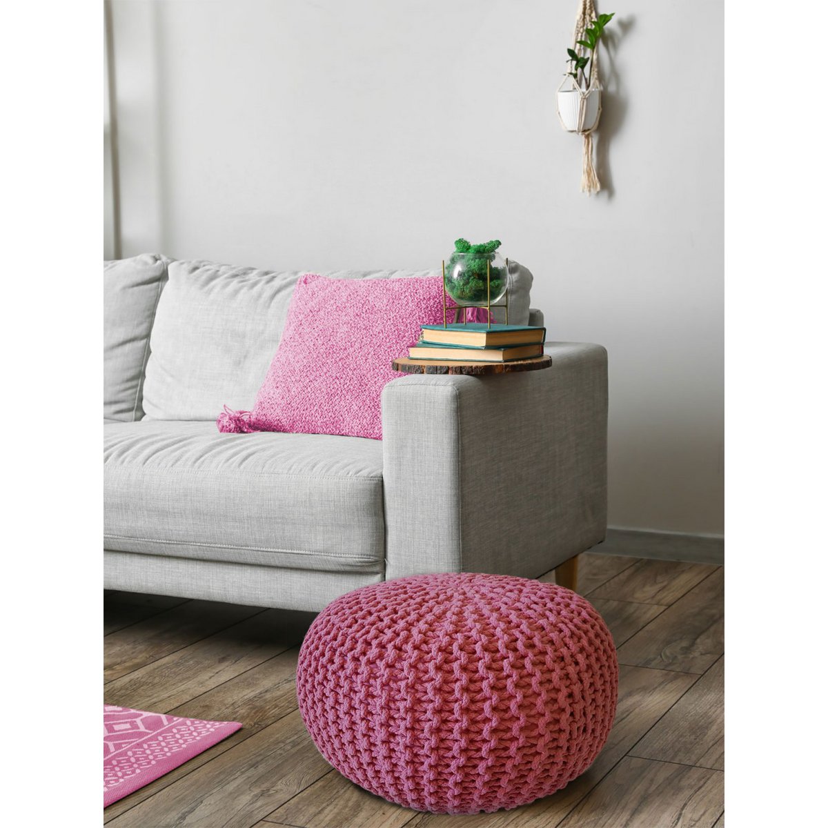 Pouf Ø 55 H 37 H 37 brei -kruk stoel pouf vloerkussen duurzaam
