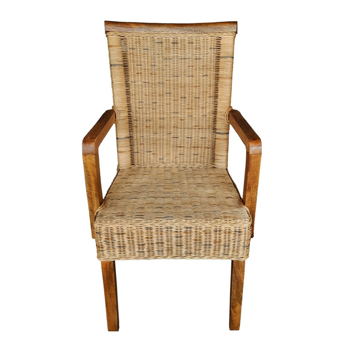Rotan stoelen set van 4 eetkamerstoelen met armleuningen tabacco Perth rieten stoel rotan fauteuil