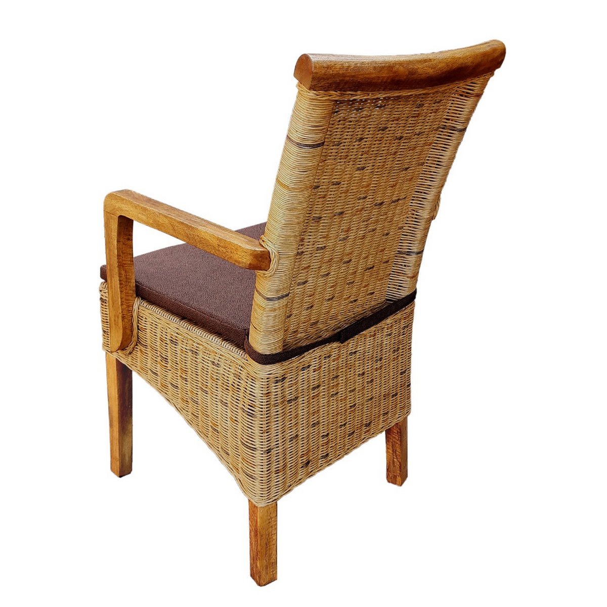 Eetkamerstoelen set van 2 rotan stoel met armleuningen tabacco Perth rieten stoel rotan fauteuil