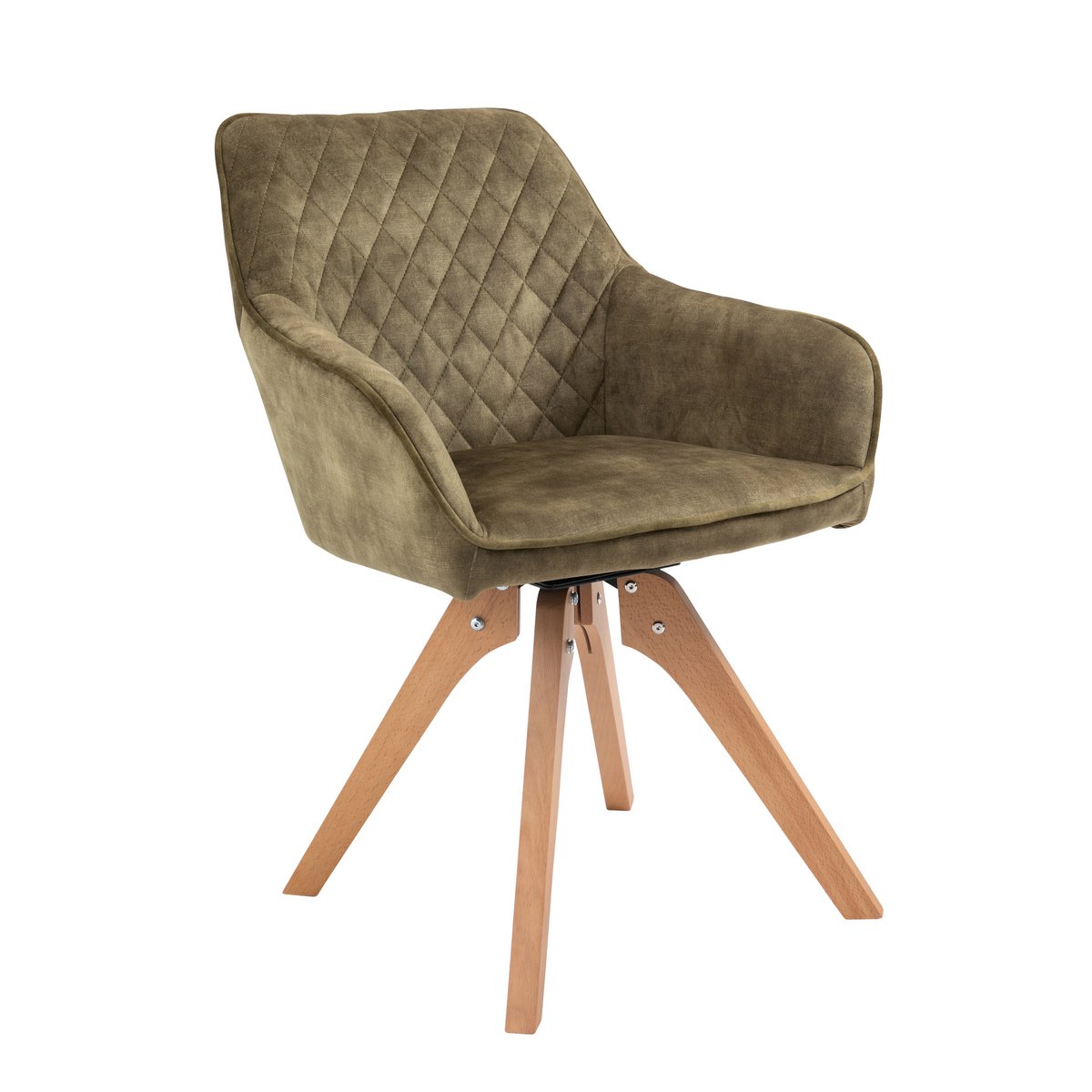 Fauteuil vintage fluweel velours, groen