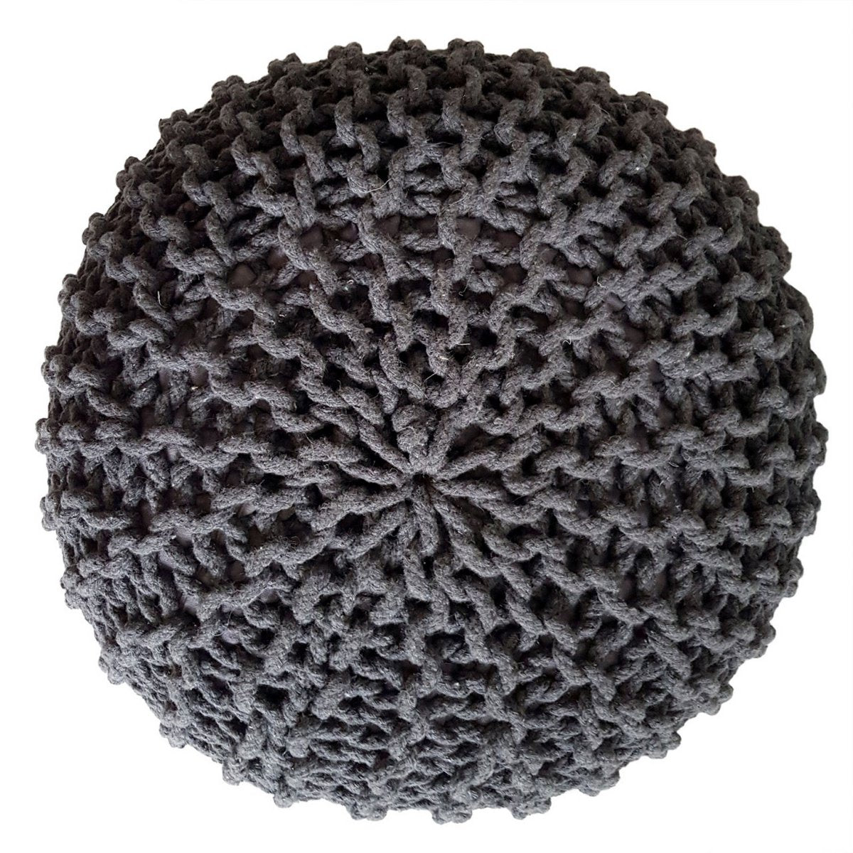 Brei -ontlasting pouf Ø 45 H 30 cm cm stoel pouf breien vloer kussen