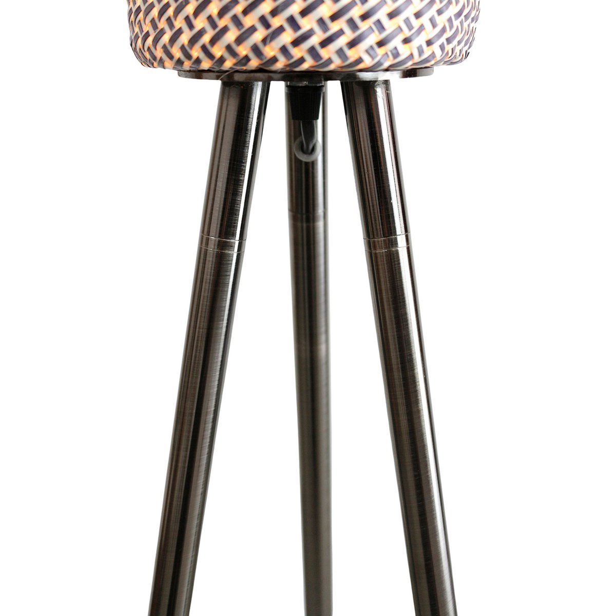 Staande lamp met gevlochten kap naturel/zwart 152 cm