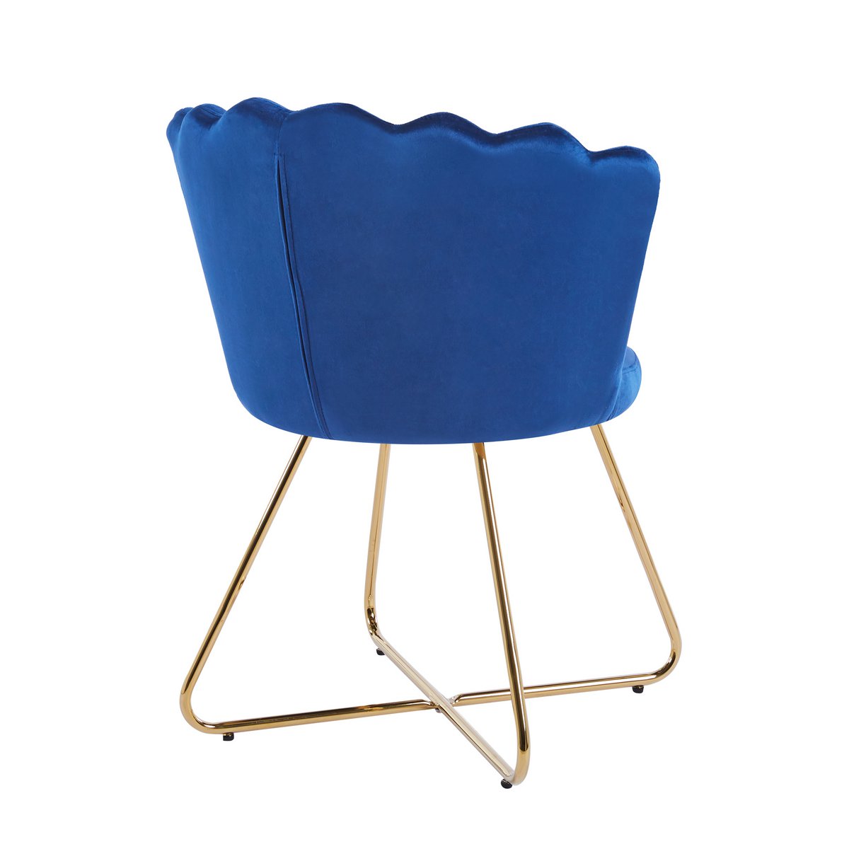 Fluwelen schelpstoel set van 2 donkerblauw