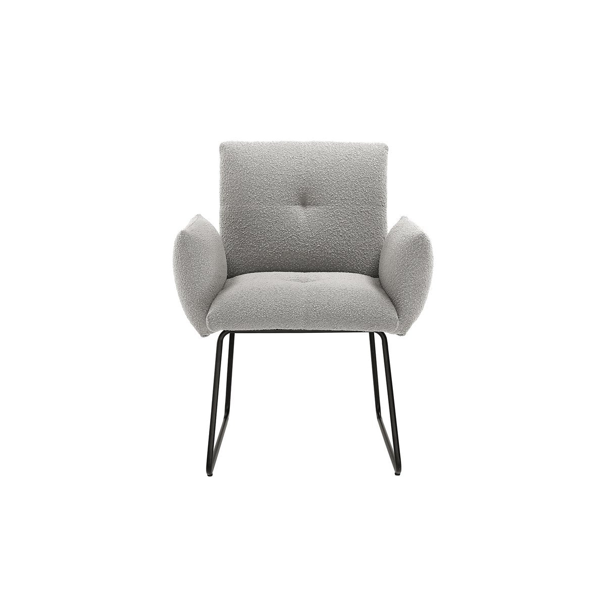 Fauteuil Bouclé stof lichtgrijs