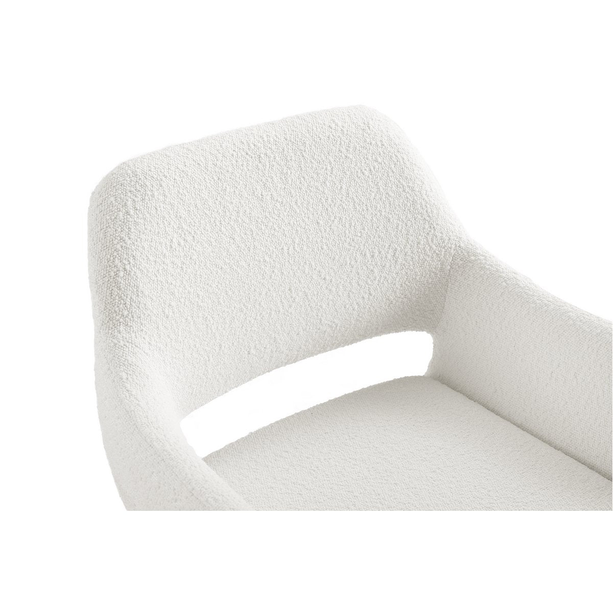 Fauteuil met ruguitsparing Bouclé stof wit
