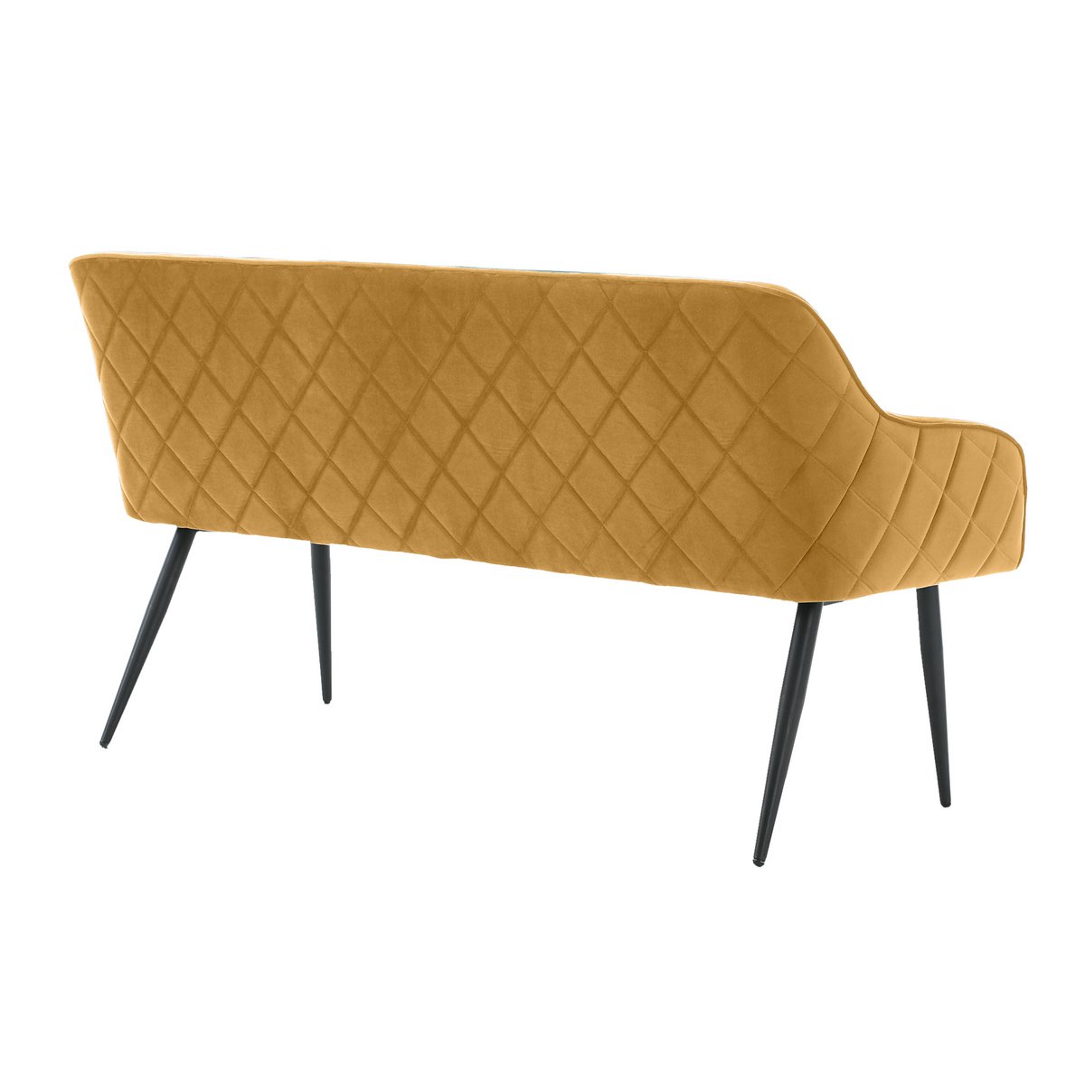 Bank 160 cm fluweel mosterdgeel