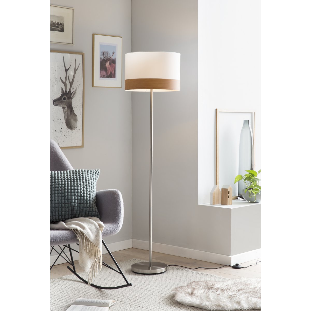 Vloerlamp rond wit Ø 38 cm