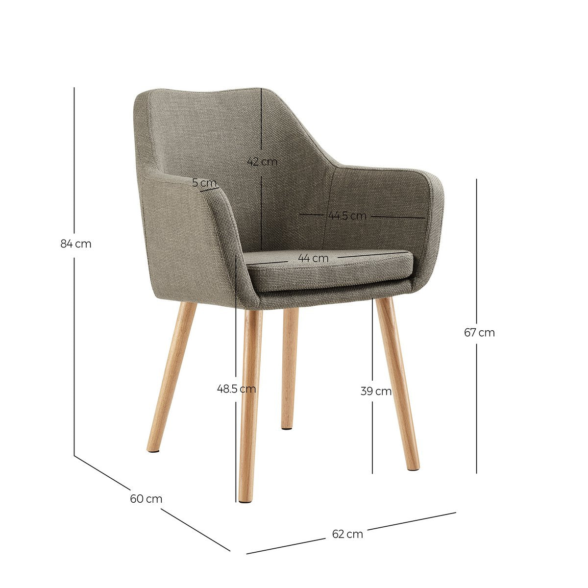 Fauteuil in bruine structuurstof