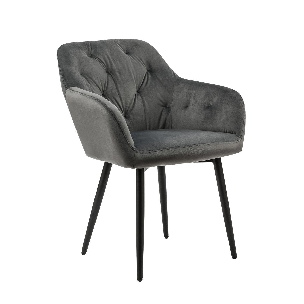 Grijze fluwelen fauteuil
