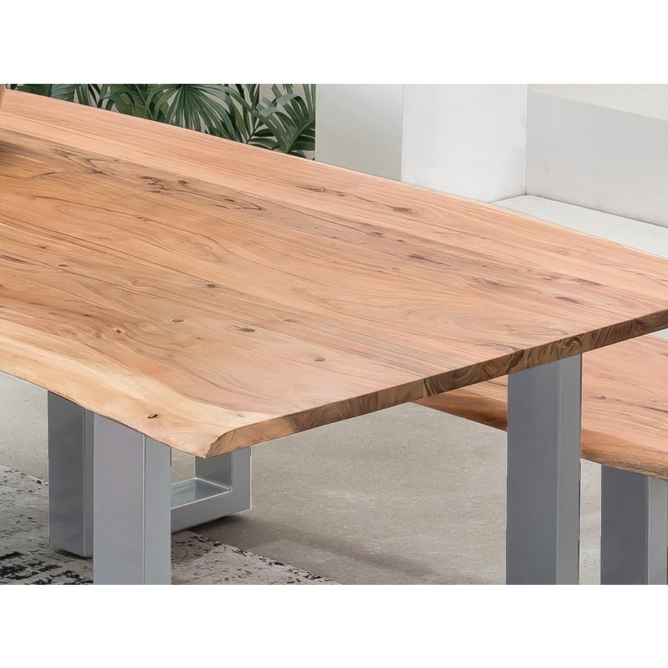 Tafel 180x100 cm, natuurlijk acacia, 56 mm