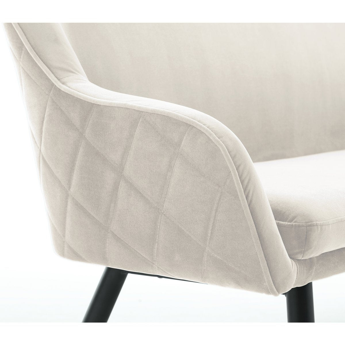 Bank 160 cm fluweel crème