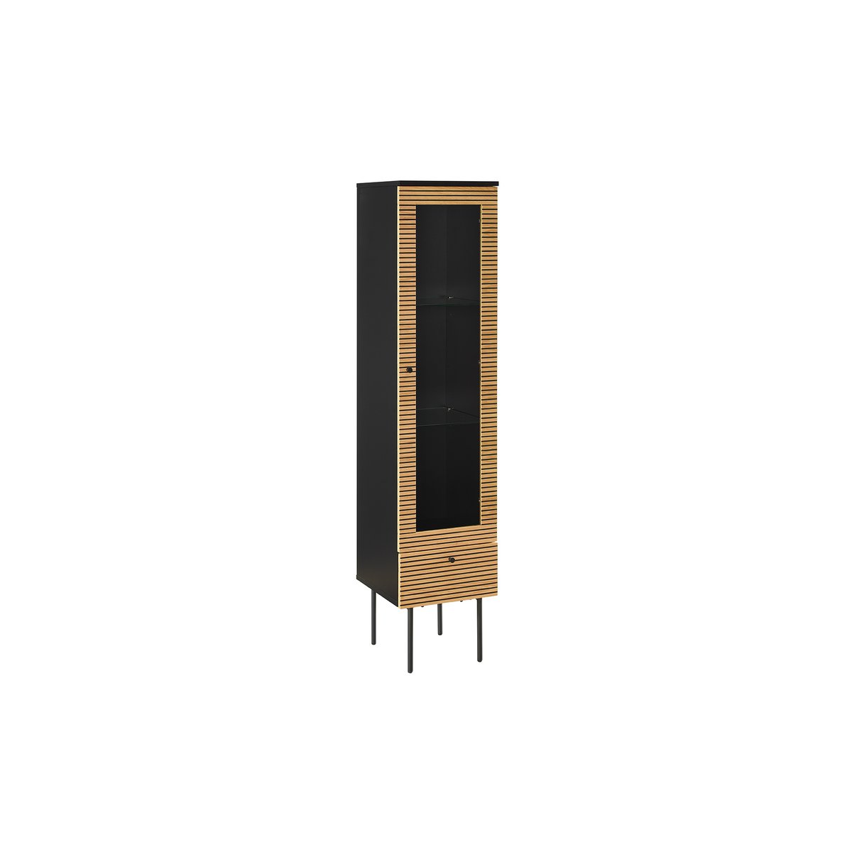 Vitrine 1 deur eiken echt houtfineer