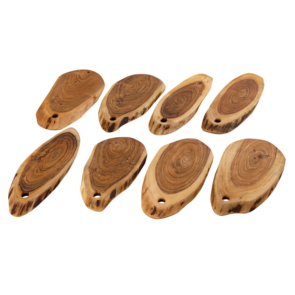 Serveerplank boomschijf 4- of 8-delige snijplank hout dienblad decoratie acacia massief