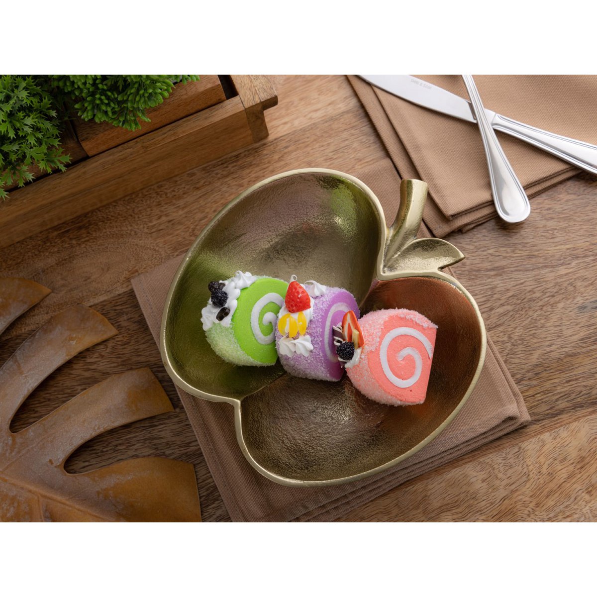 Apple Bowl Decoratieve schaal Apple goud of zilveren aluminium