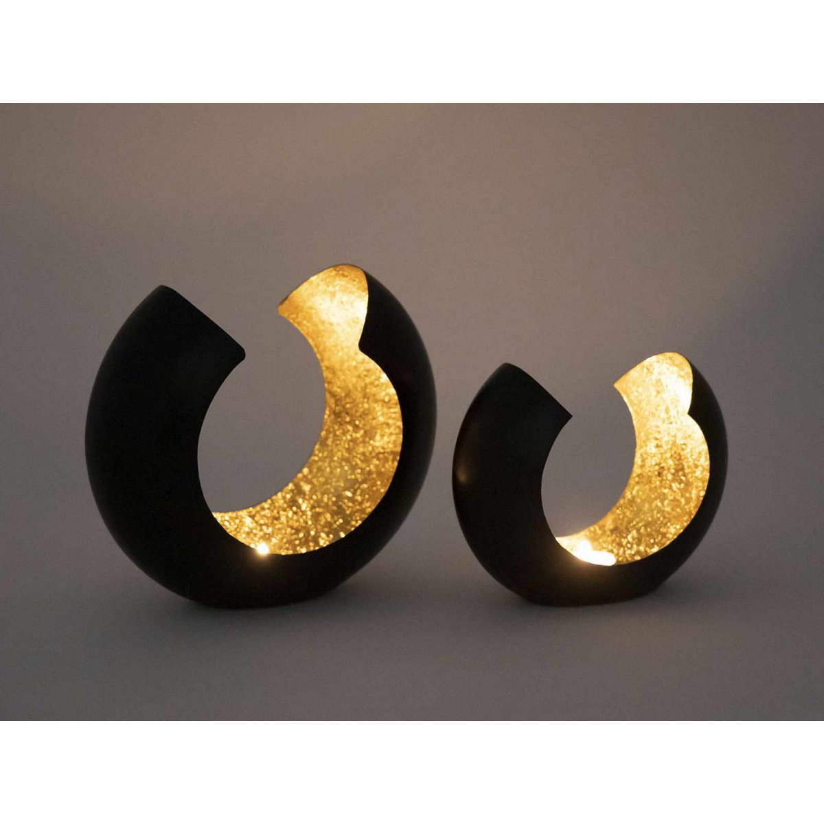 Kaarsenhouder 24-delige set 2 x 12 ve groenlicht houder kaarse stand omega zwarte mat gilded erin