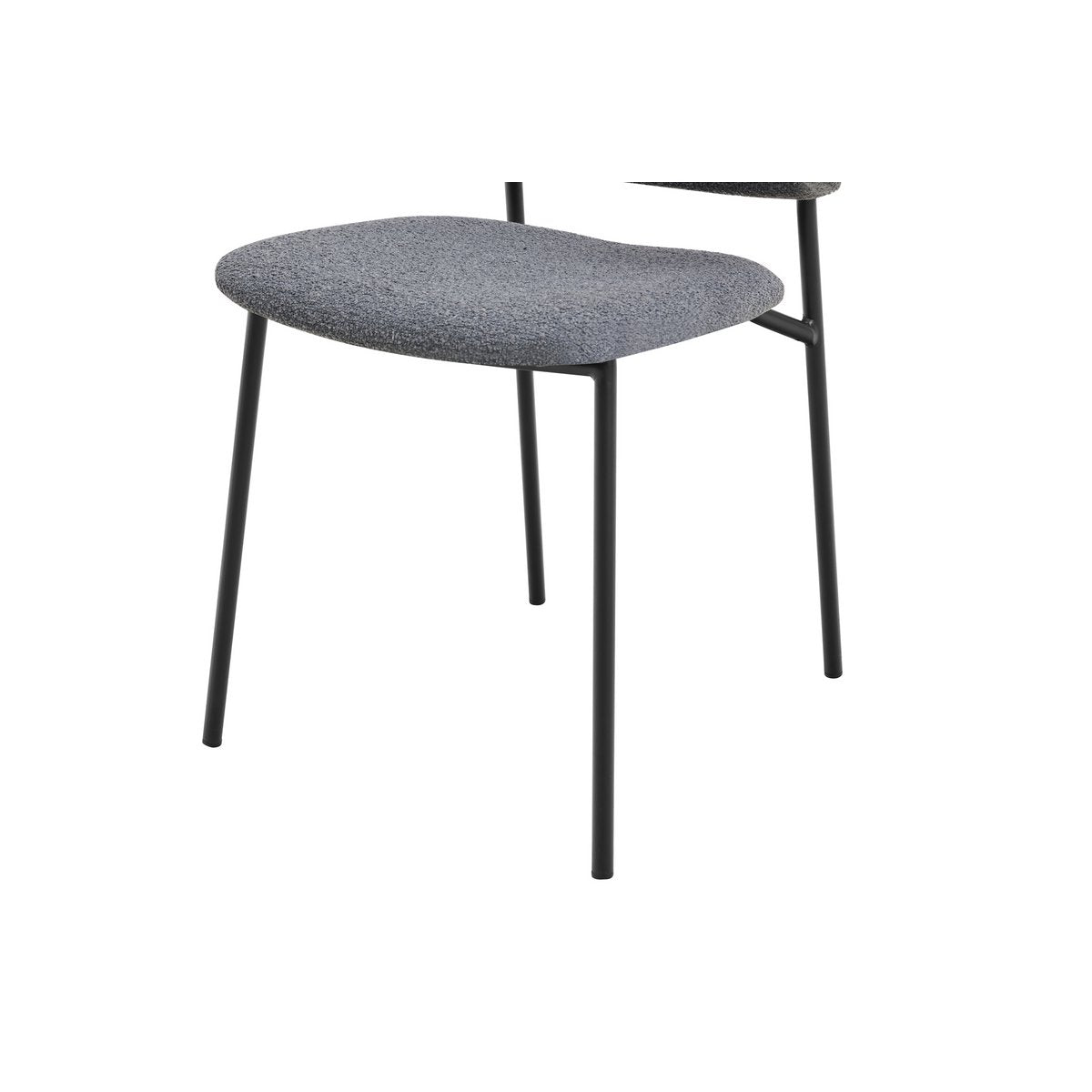 Bouclé fauteuil set van 2 donkergrijs