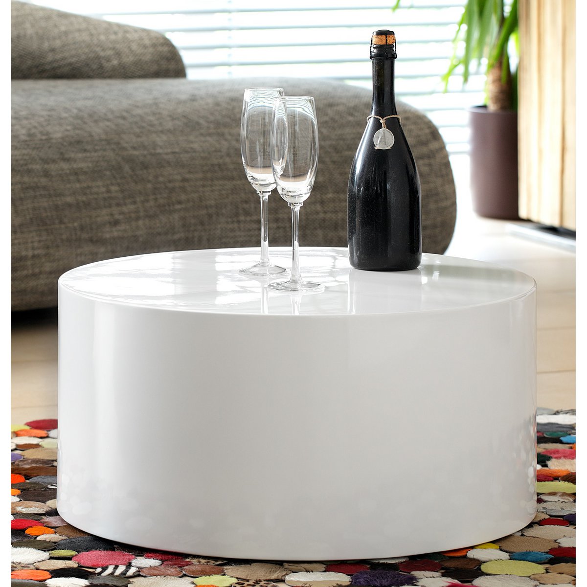 Salontafel Ø 60 cm rond wit