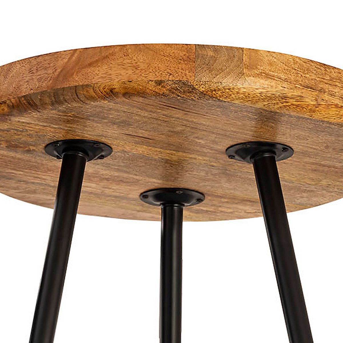 Bijzettafel hout rond Ø 40 of 50 cm Vancouver salontafel woonkamer tafel metalen metalen voet zwart mat