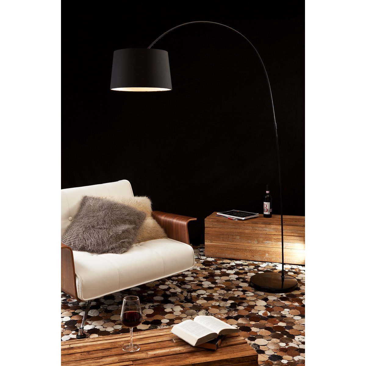 Booglamp 205 cm zwart