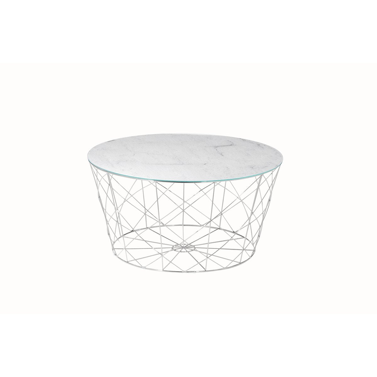 Salontafel met metalen mand Ø 80 cm