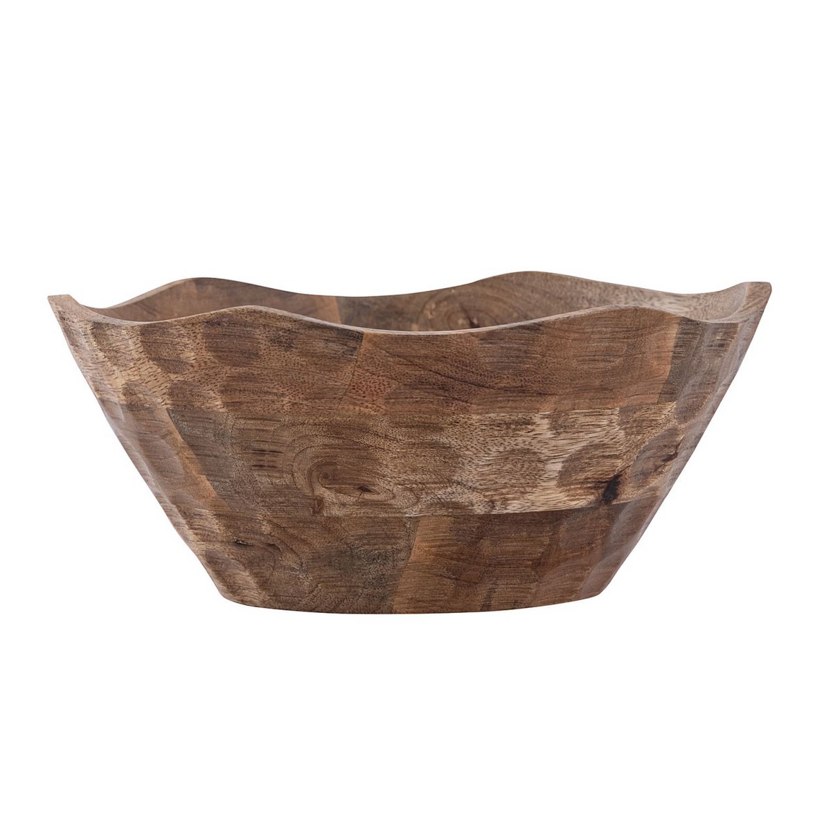 Decoratieve schaal houten kom Ø25 of 30 cm H6cm ronde originele mangolz solide