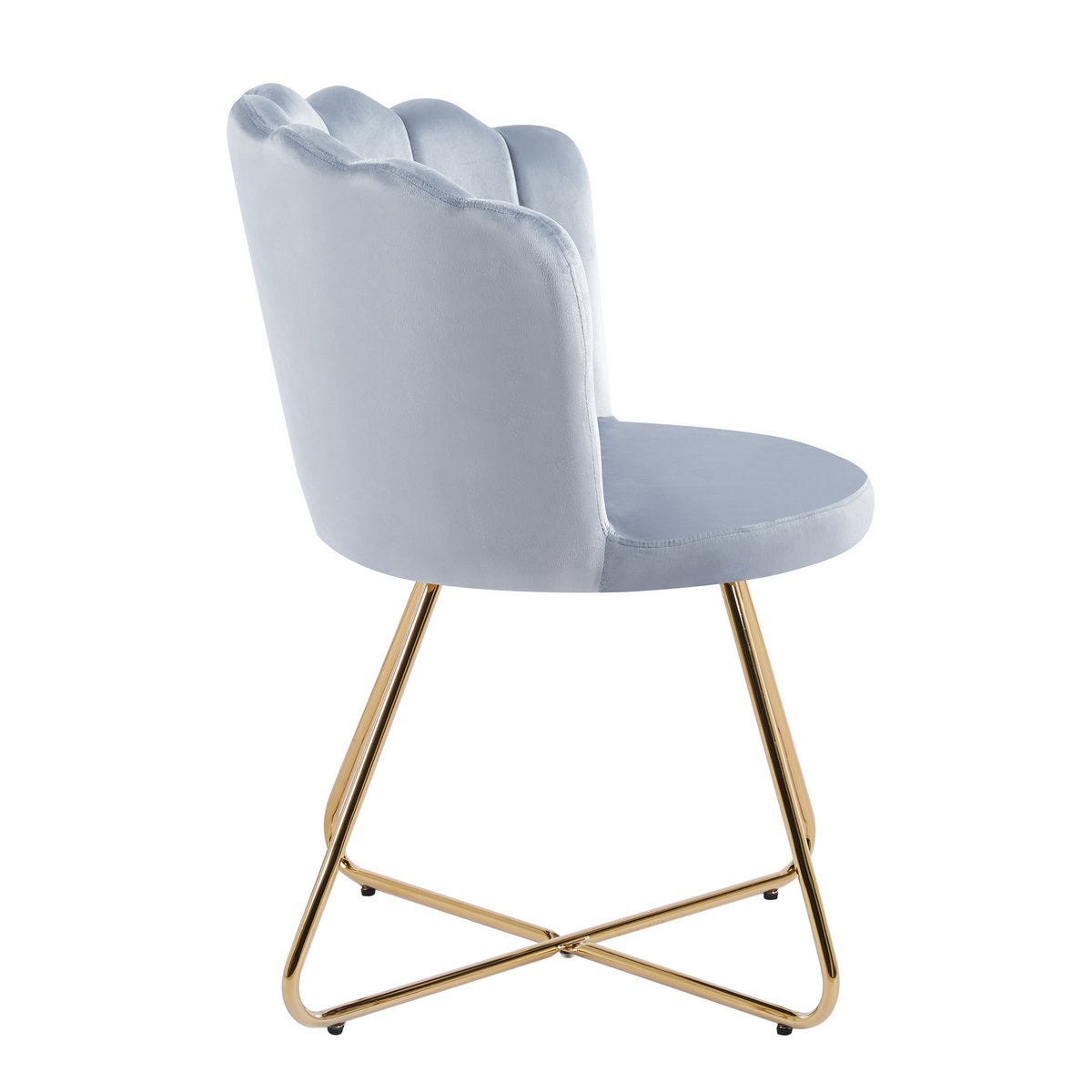 Set van 2 fluwelen kuipstoelen in lichtgrijs
