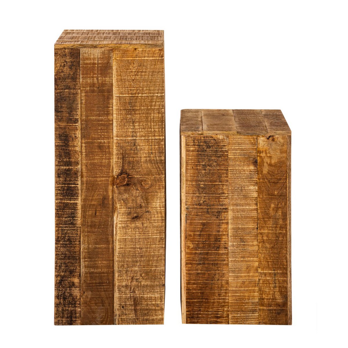 Bloemzuil 27x27 H50 of 73cm bloemenkruk hout plantenstandaard bijzettafel vierkant mangohout