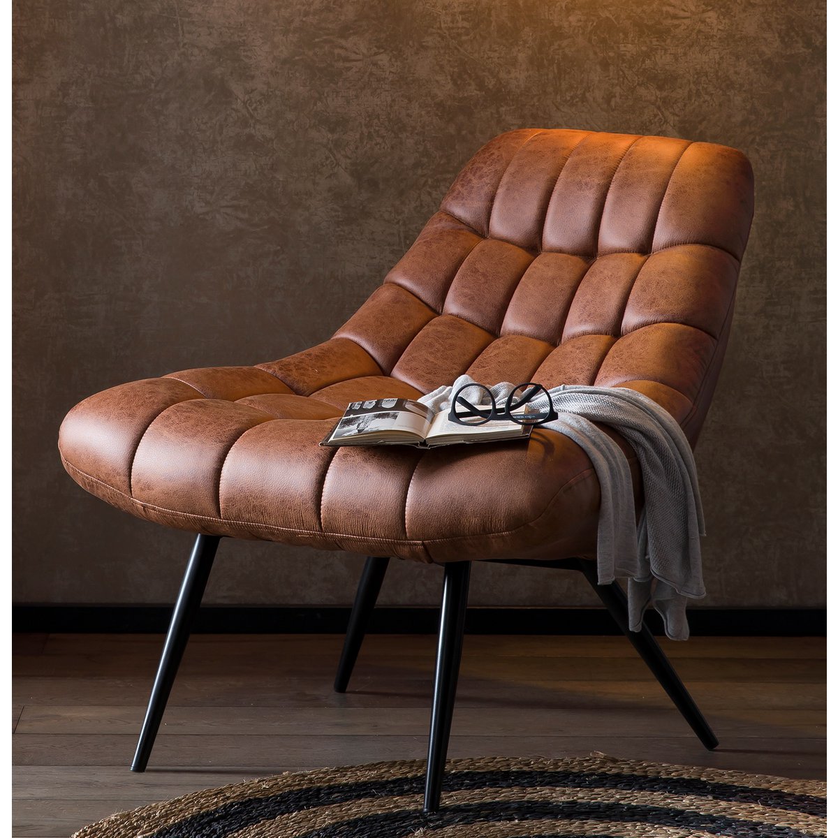 Fauteuil XXL kunstleer lichtbruin