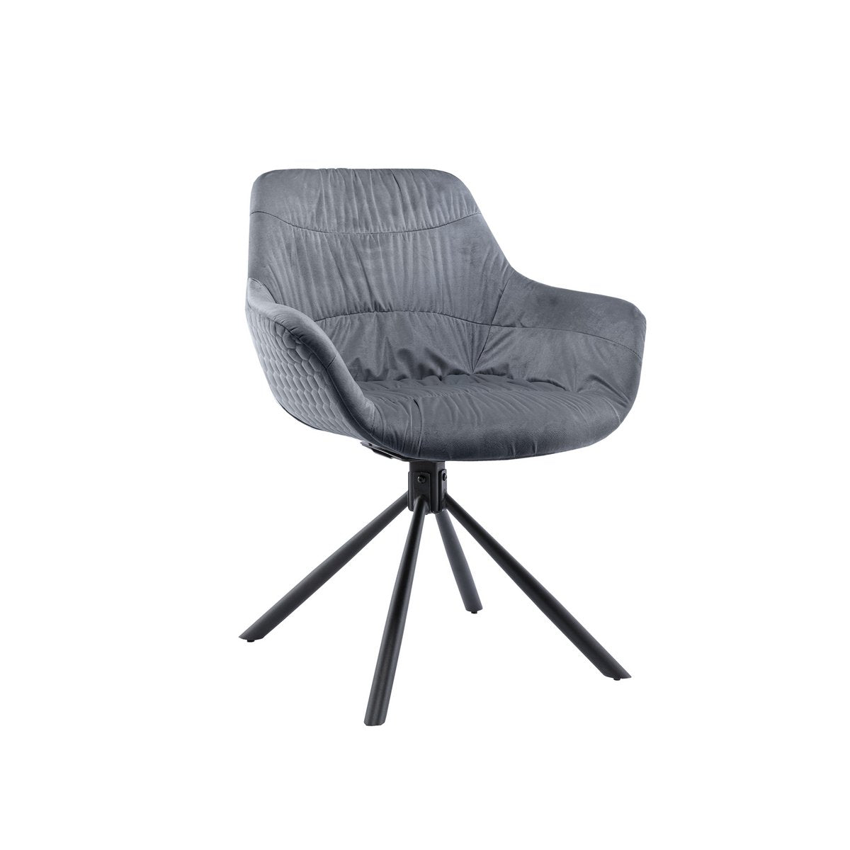 Fauteuil met honingraatstiksel in grijs fluweel