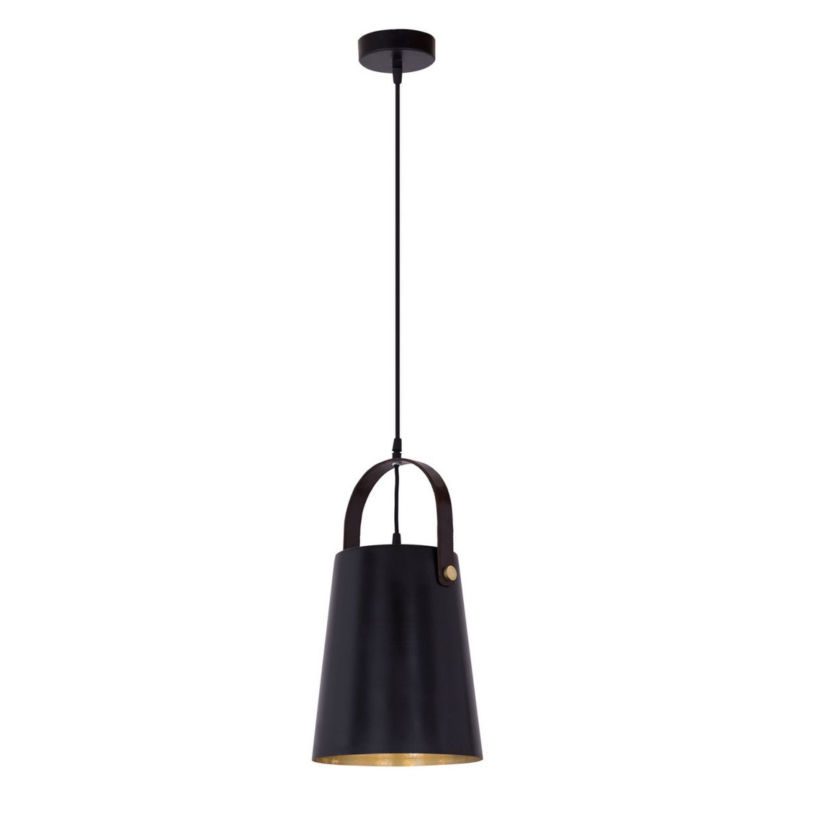 Hanglamp metaal met leren beugel hanglamp hanglamp eettafel plafondlamp vintage stijl