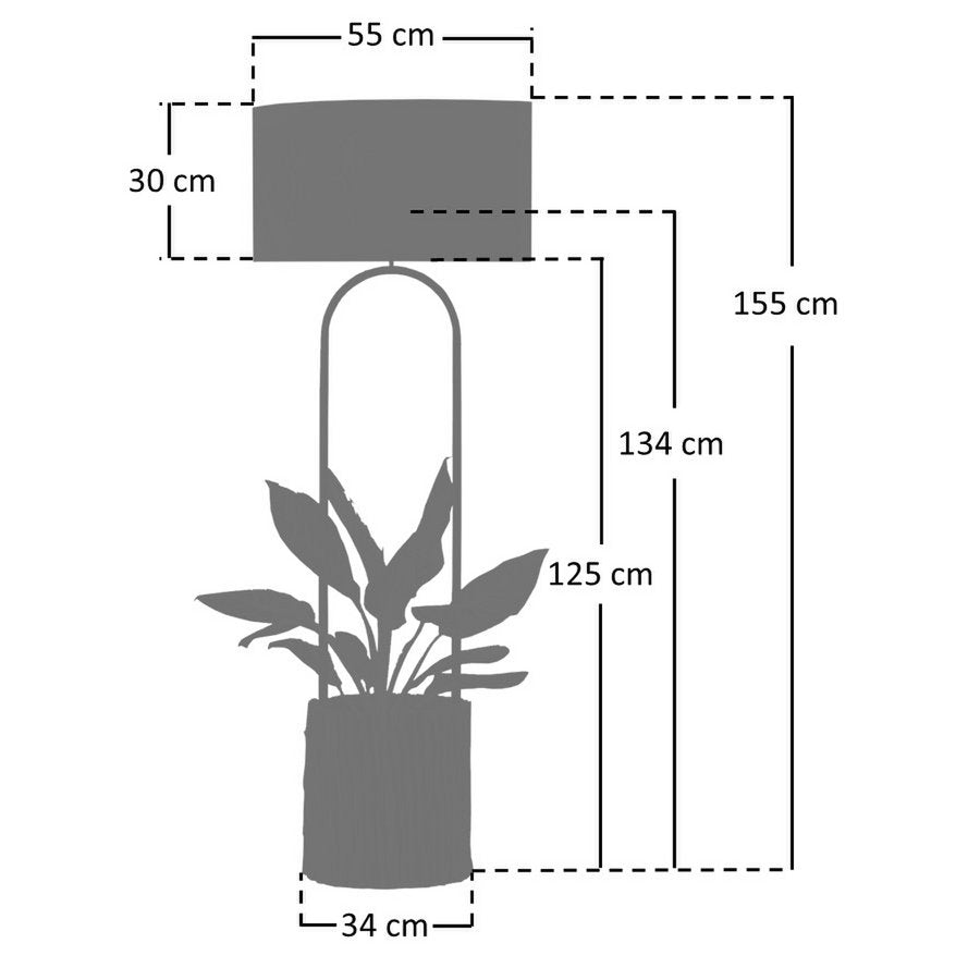 Vloerlamp drijfhout naturel/wit 155 cm