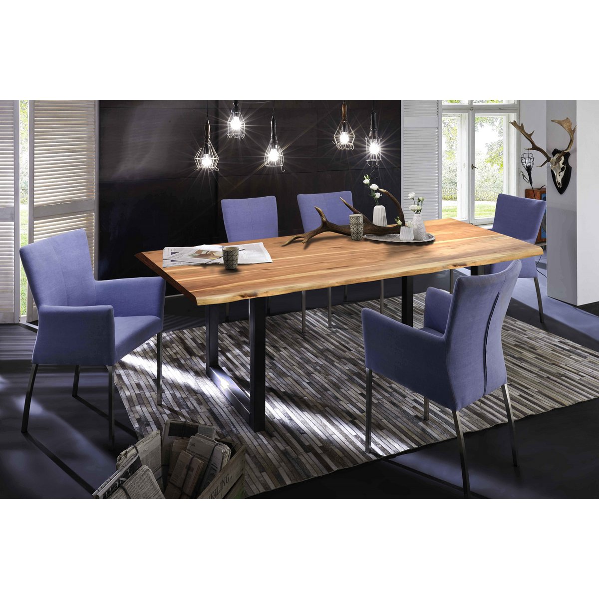 Tafel 180 x 90 cm, zwart frame