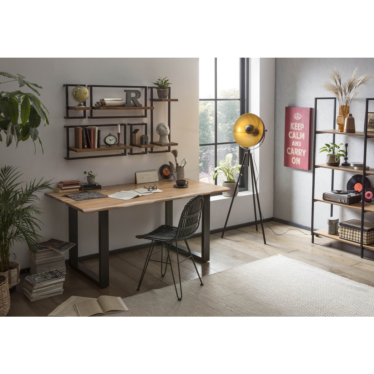 Tafel 180 x 90 cm, zwart frame