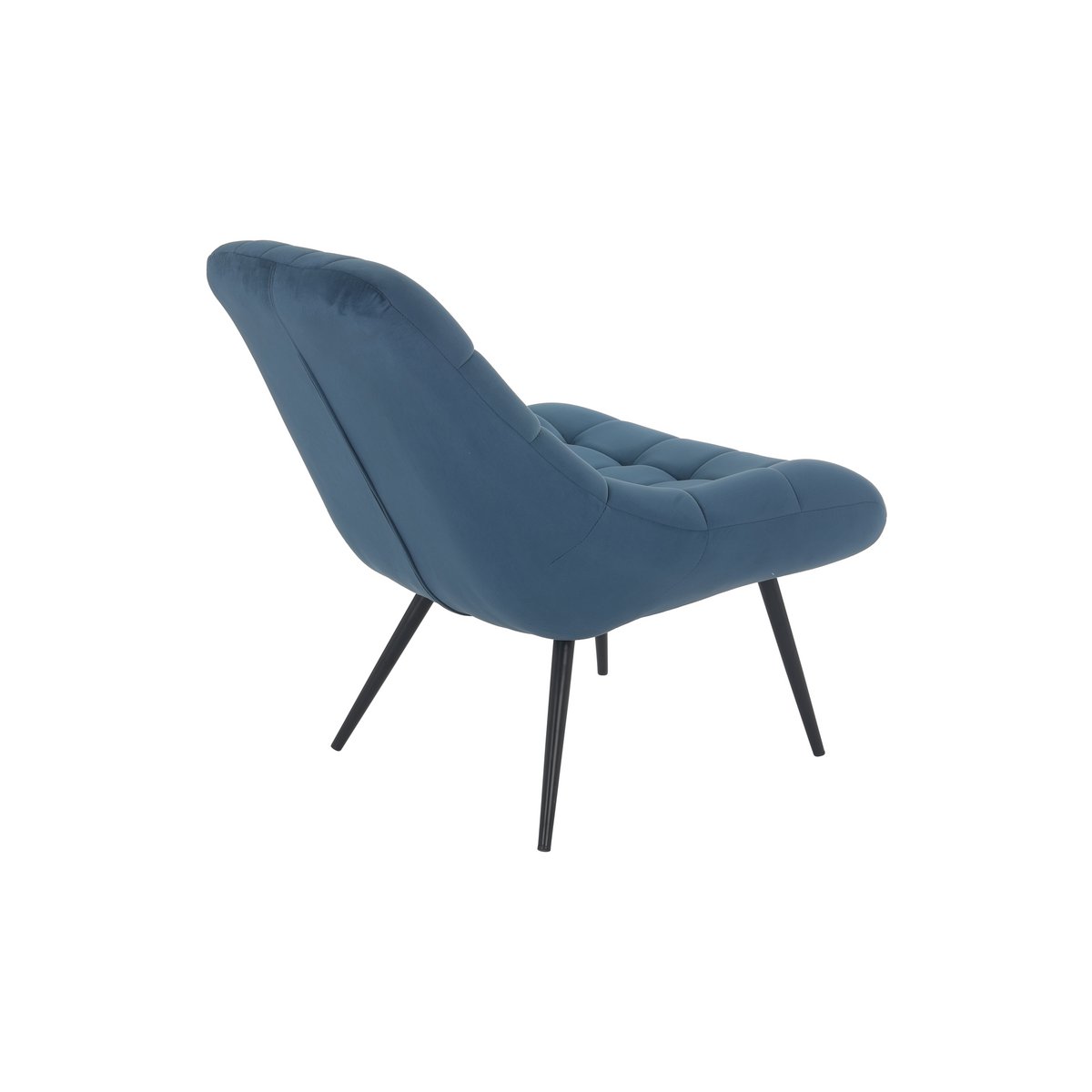 Fauteuil XXL velours blauw metaal zwart