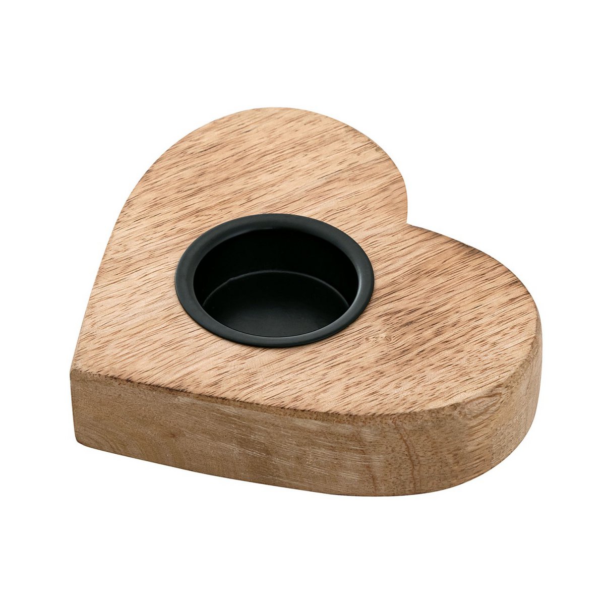 Tealight Holder 3 Set Candlestick Tea Lights 12x11cm Herzilein kandelaar Mango Wood