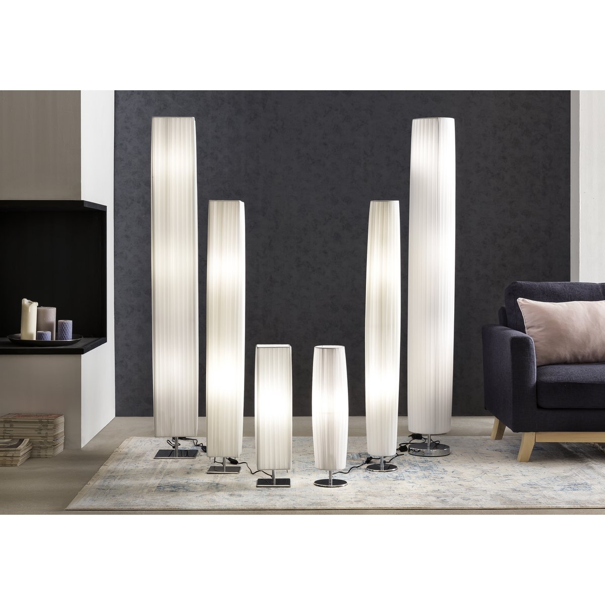 Vloerlamp 160 cm rond wit, chroom