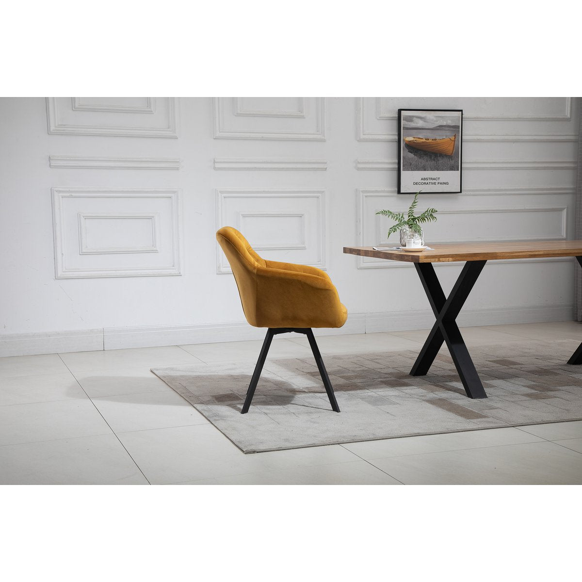 Fauteuil met 360° draaifunctie Mosterdgeel