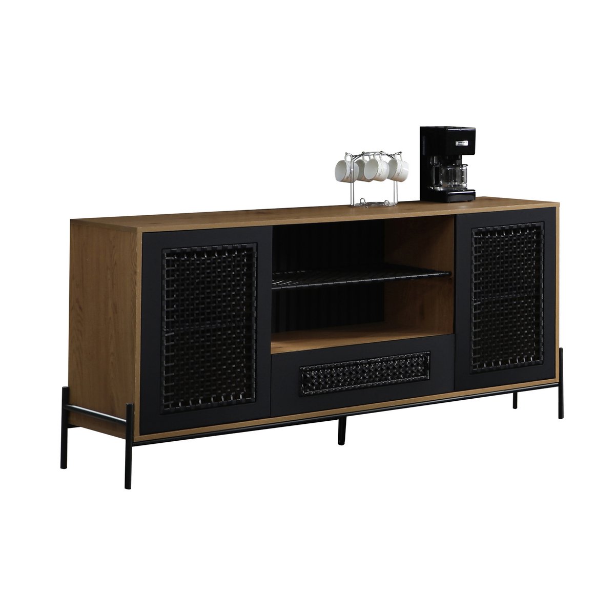 Dressoir naturel/zwart