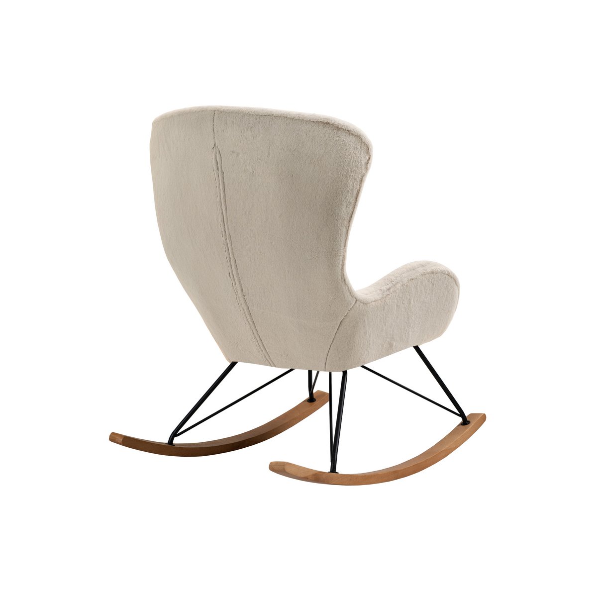 Schommelstoel in lamsvachtlook beige