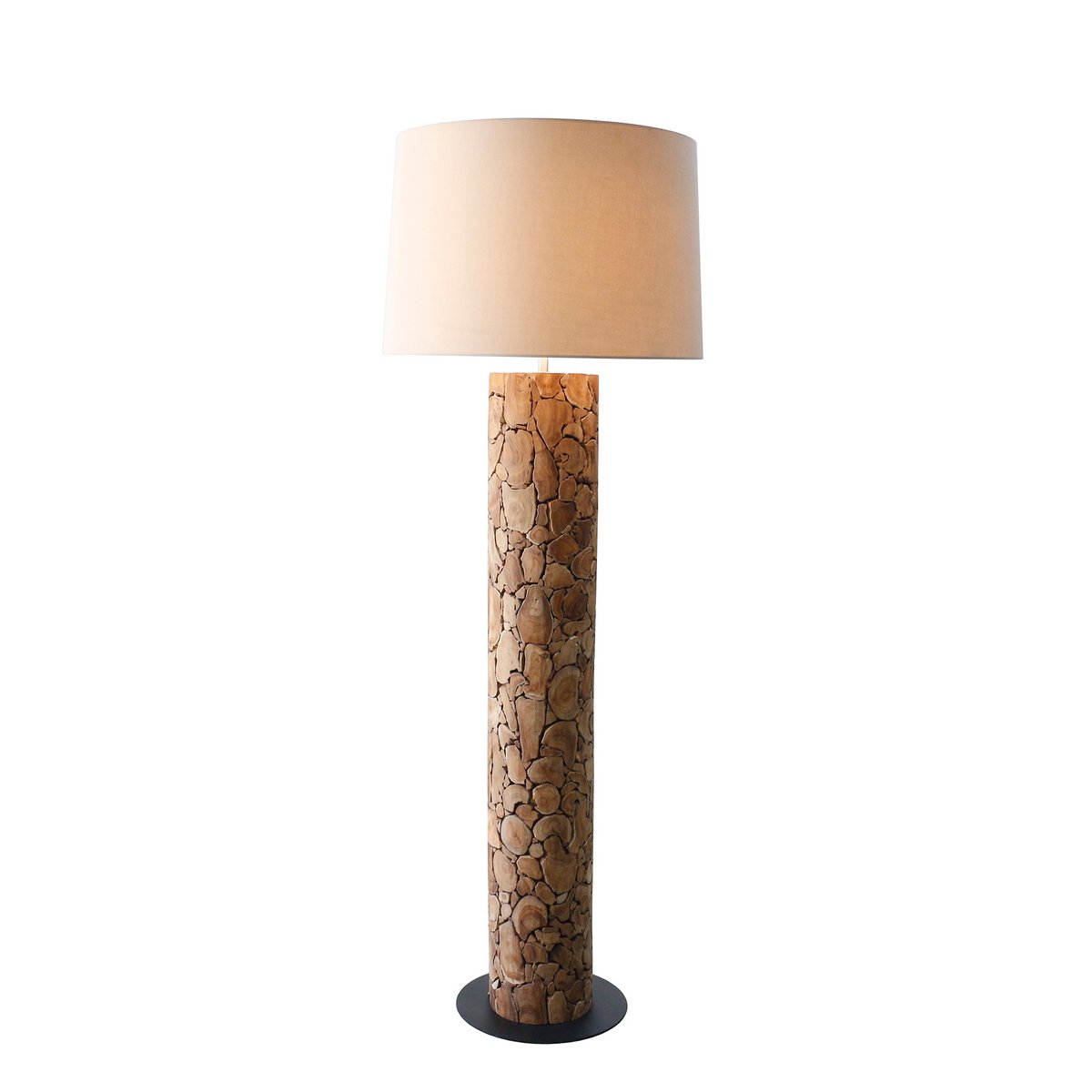 Vloerlamp drijfhout naturel/wit 170 cm