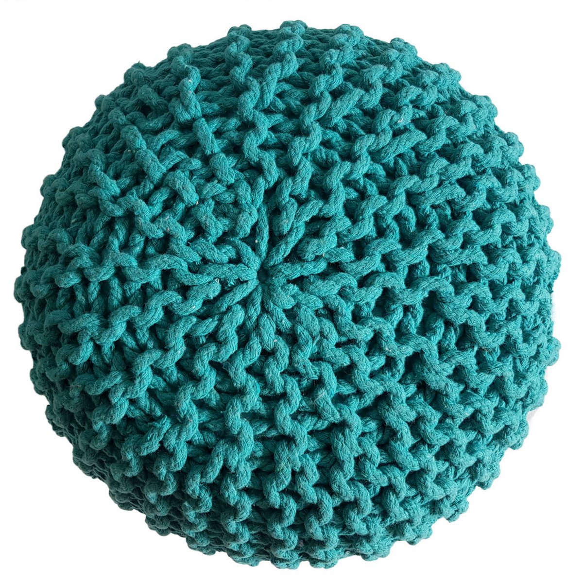 Brei -ontlasting pouf Ø 45 H 30 cm cm stoel pouf breien vloer kussen