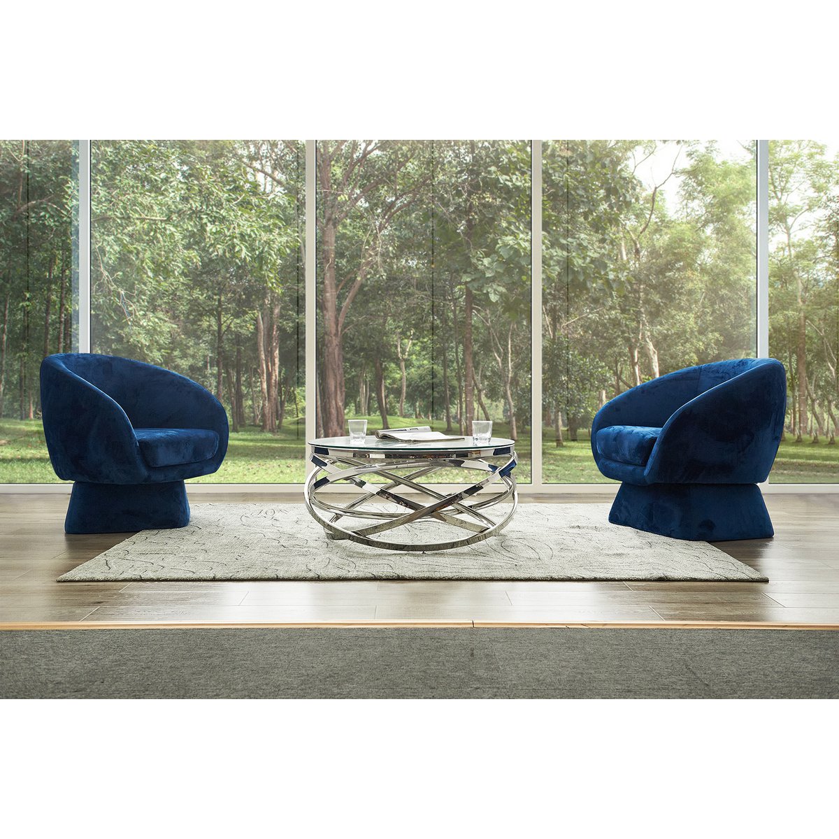 Salontafel zilver Ø 80 cm