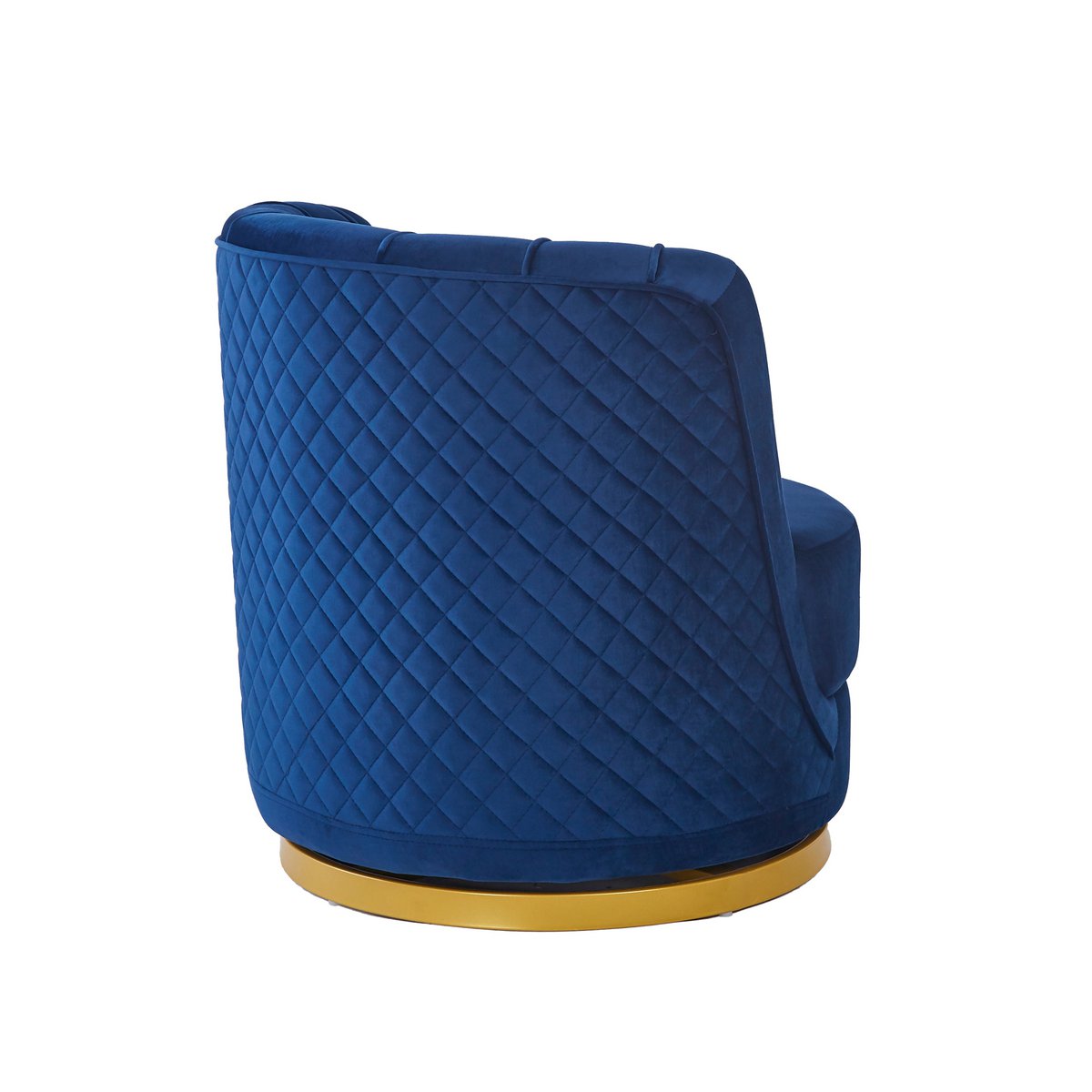 Donkerblauwe fluwelen draaifauteuil